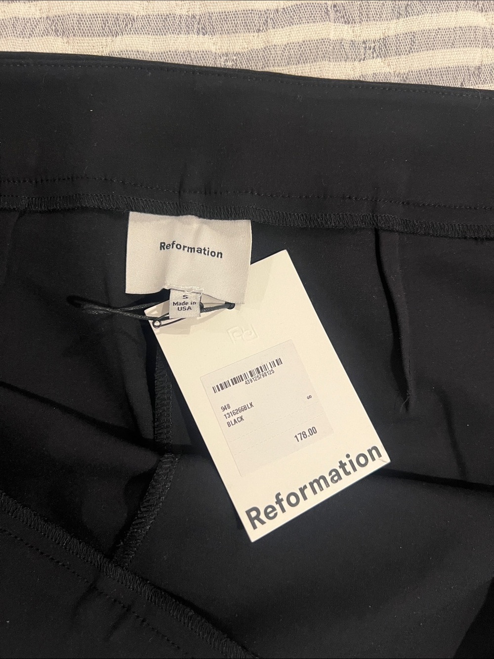 Reformation Tanya Chic Flared Knit Pants Black Size S High Rise Ankle Side Zip - Picture 5 of 9